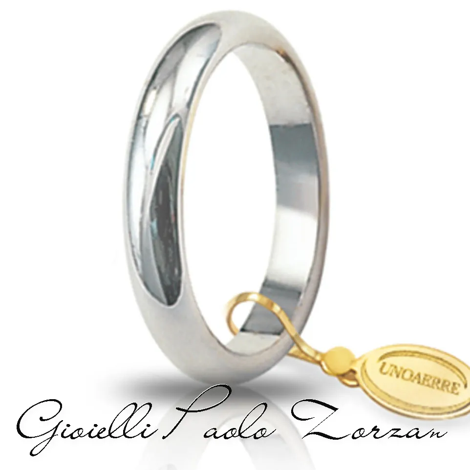 Fede Matrimoniale UNOAERRE Classica 5 Grammi Oro Bianco  Mod. 50 Afn 1 Col.04