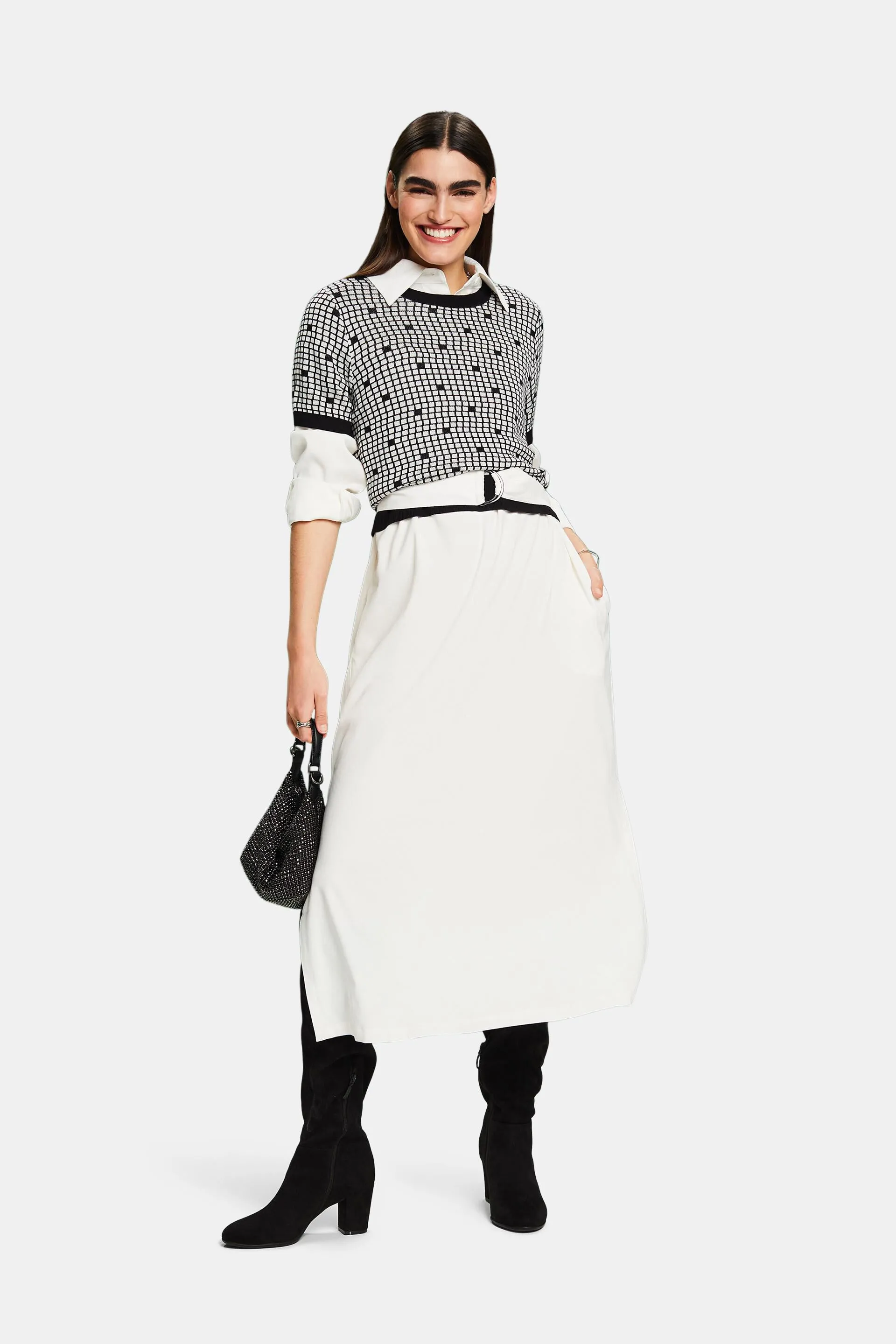 Felpa jacquard con girocollo