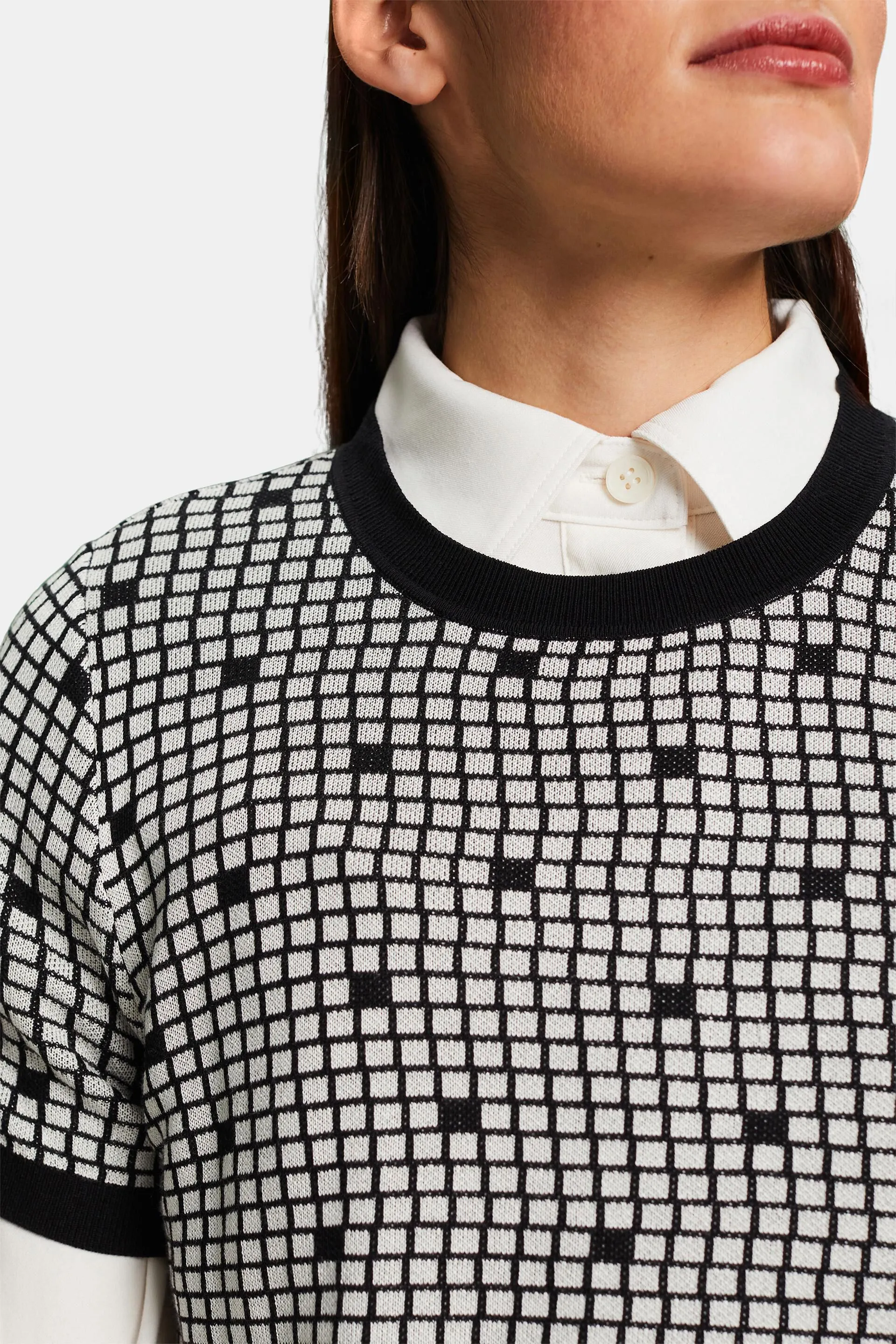 Felpa jacquard con girocollo