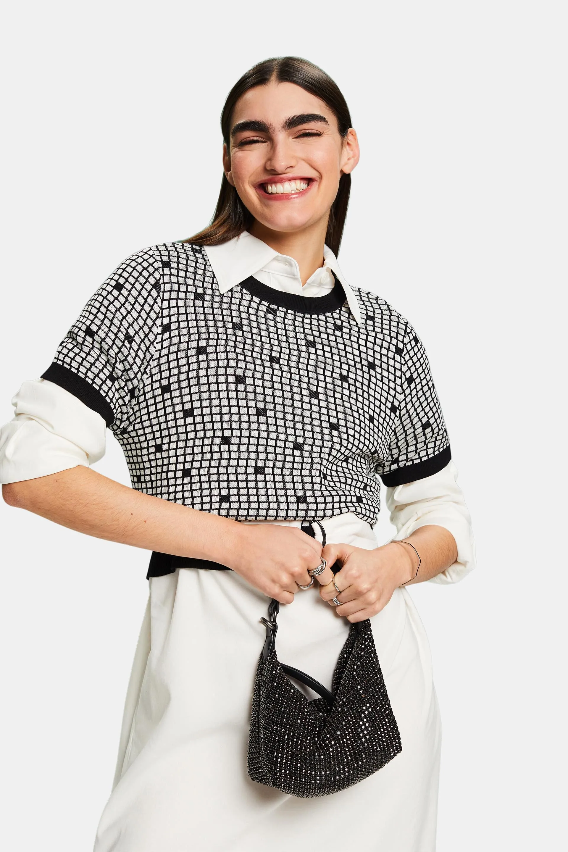 Felpa jacquard con girocollo