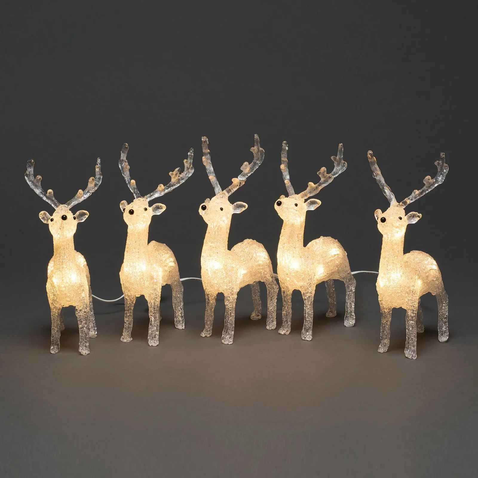 Figure luminose LED renne da esterni, set 5x