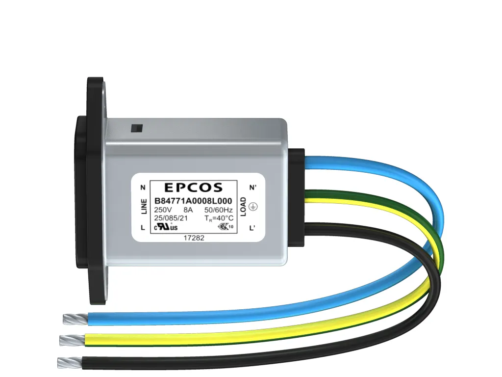 Filtro ingresso IEC EPCOS C14 250 V c.a./c.c., 15A, Montaggio a pannello