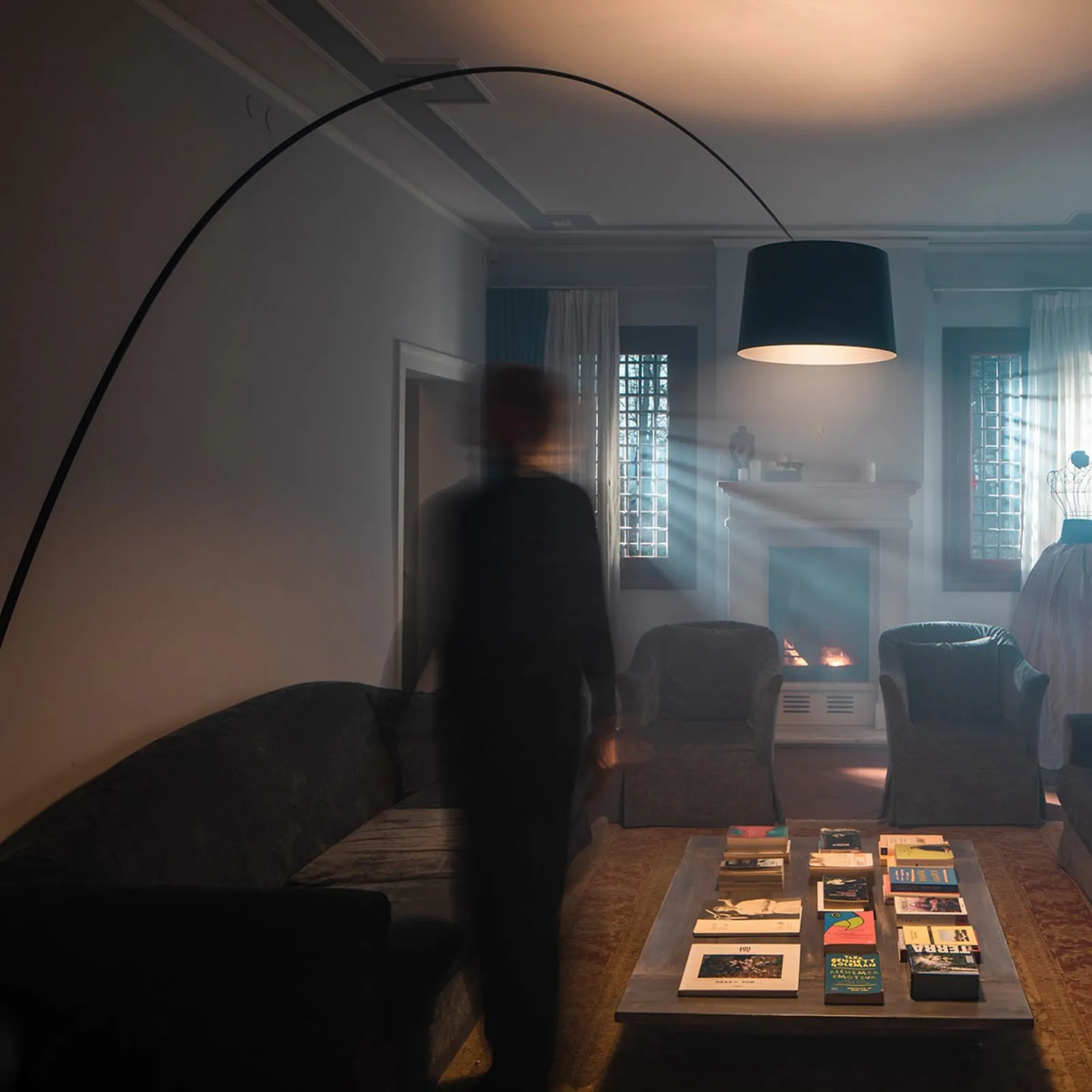 Foscarini Twiggy Elle piantana LED, nero