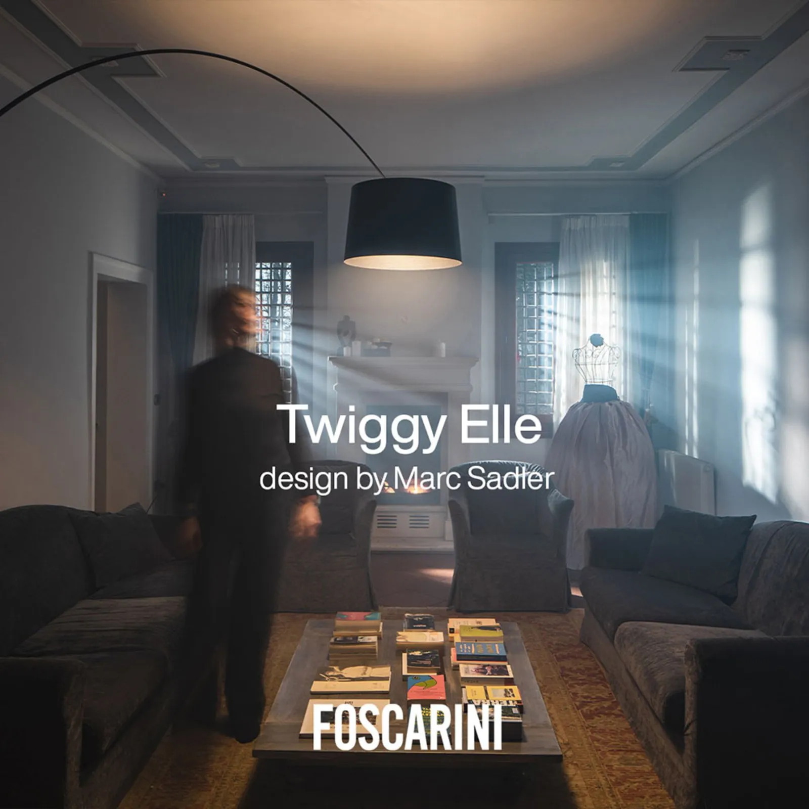 Foscarini Twiggy Elle piantana LED, nero