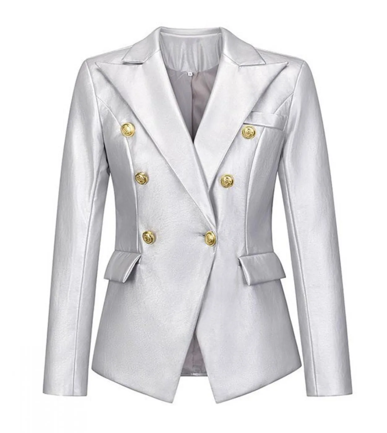 Gacvga 2022 Autunno Inverno Ecopelle Doppio Petto Blazer Giacca da moto da donna da ufficio Cappotto da motociclista da donna so