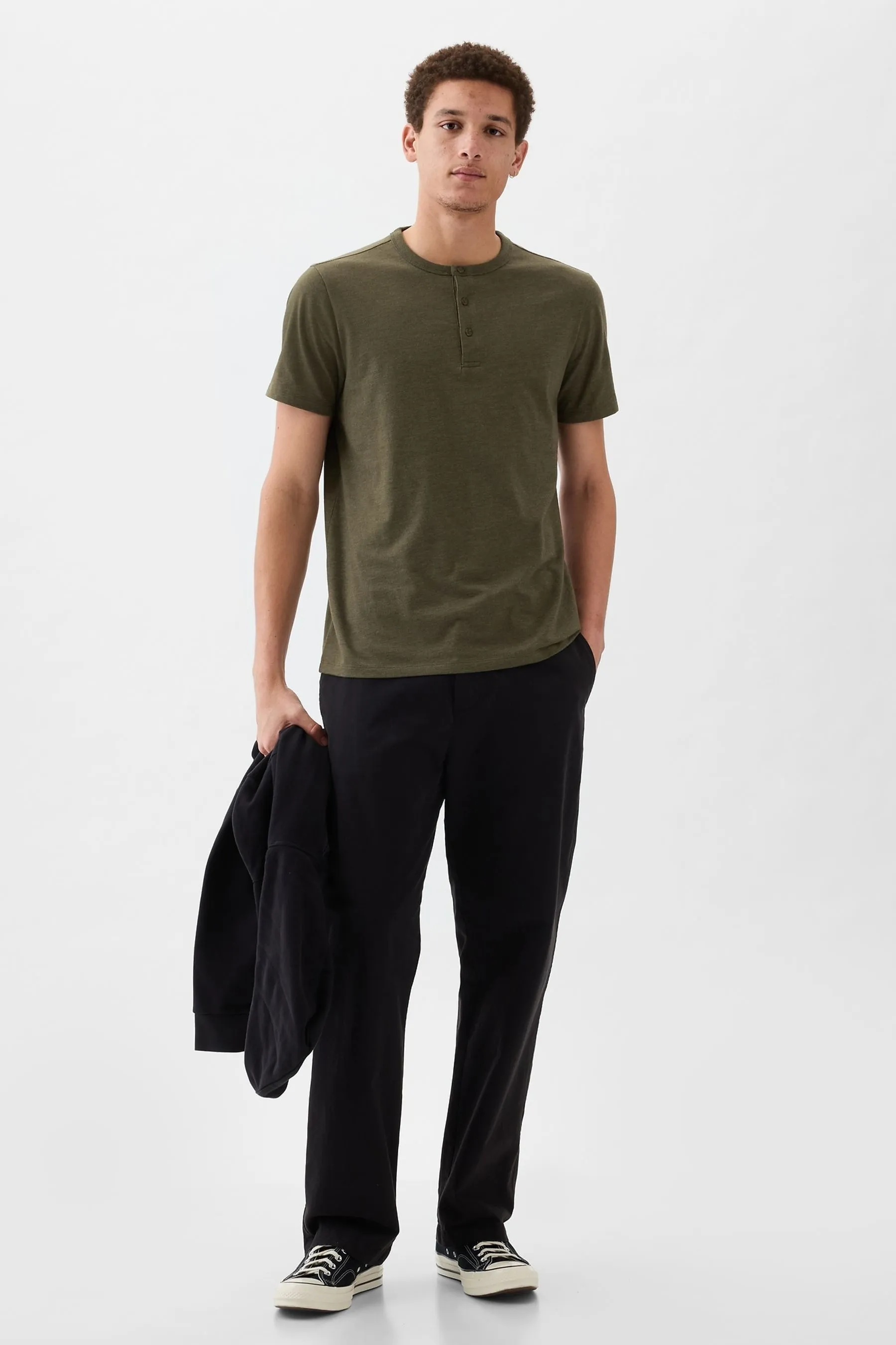 Gap - Everyday - T-shirt serafino morbida in Manica corta