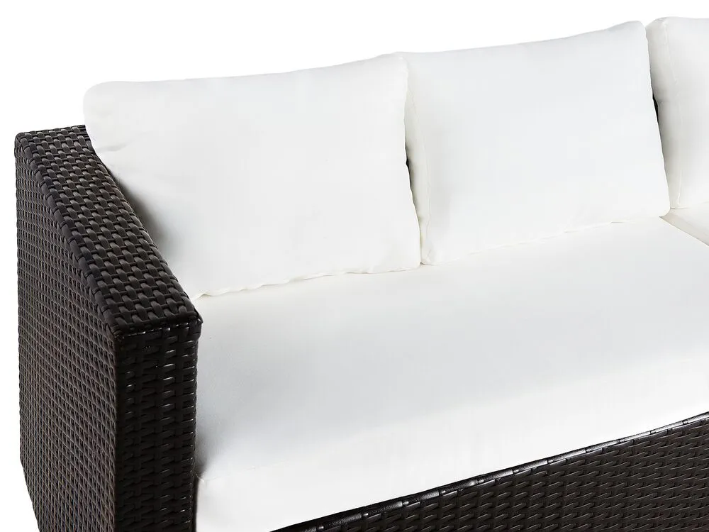 Garden Lounge Set with Table 8 Seater XXL Right Hand Modular PE Rattan Dark Brown