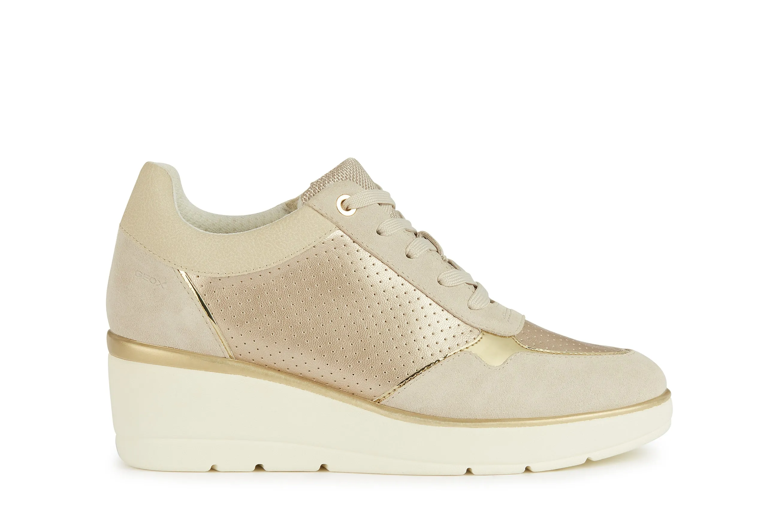 GEOX Sneaker Con Zeppa Donna - D25RAA0AJ22 Champagne/Beige Chiaro  