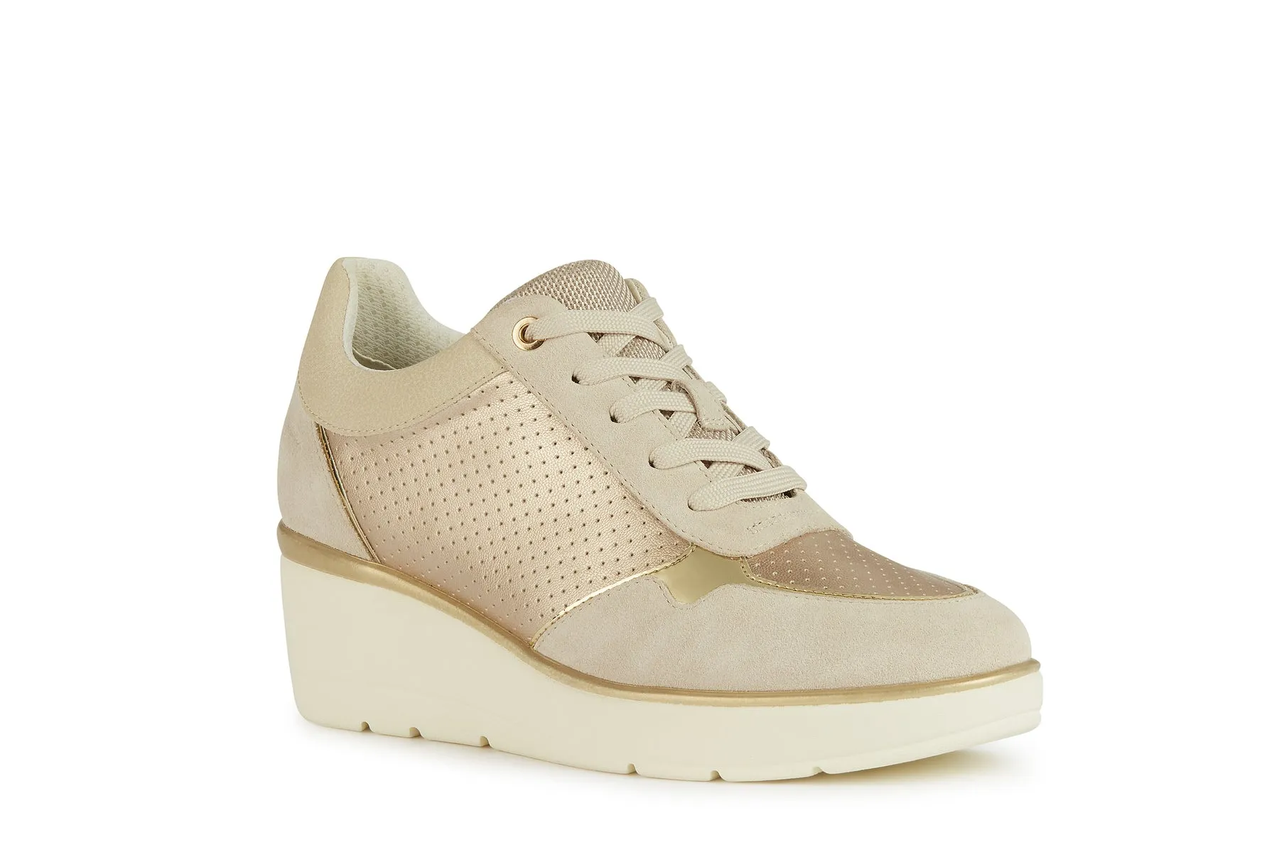 GEOX Sneaker Con Zeppa Donna - D25RAA0AJ22 Champagne/Beige Chiaro  