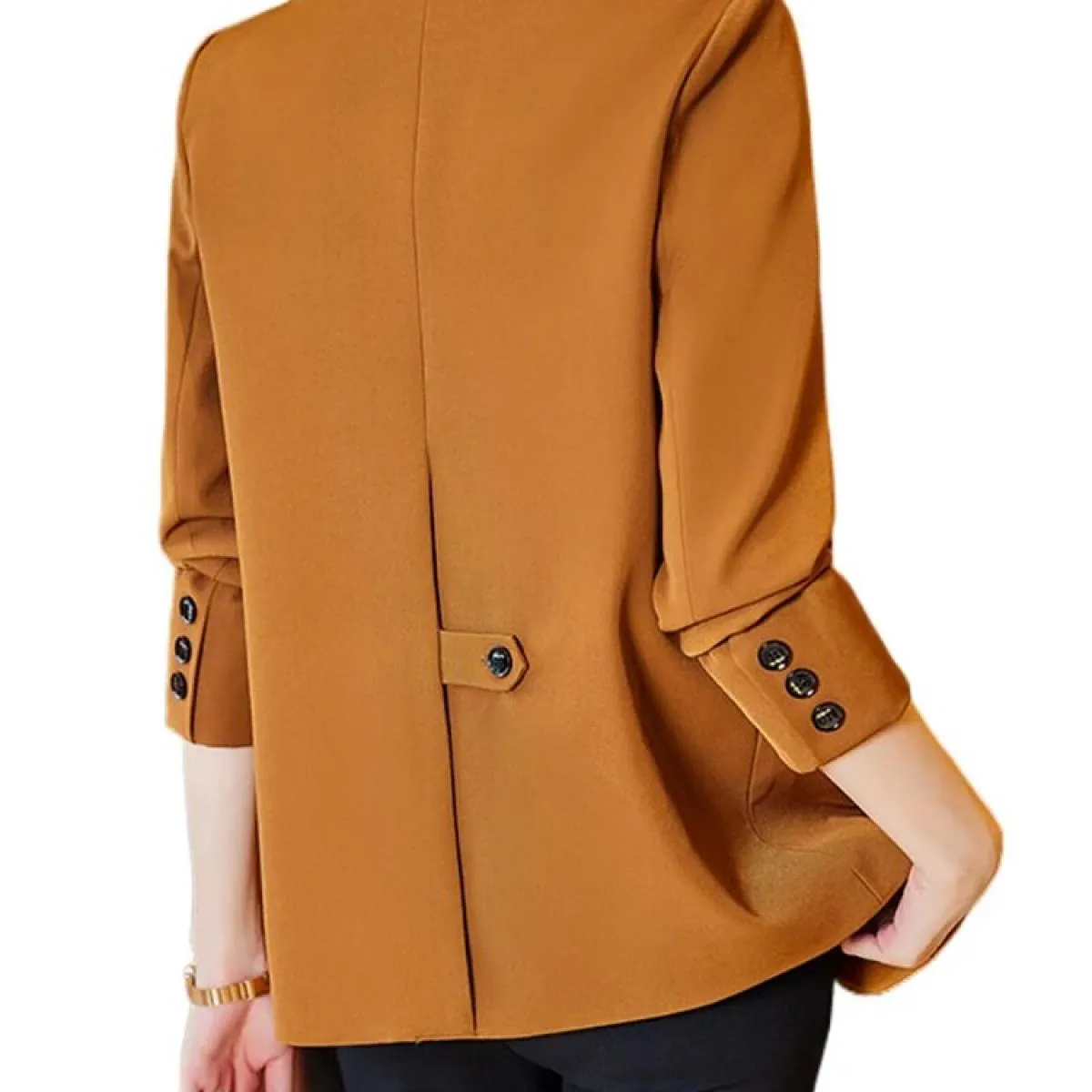 Giacca da donna alla moda Giacca da donna Cappotto dritto monopetto a maniche lunghe verde marrone nero femminile