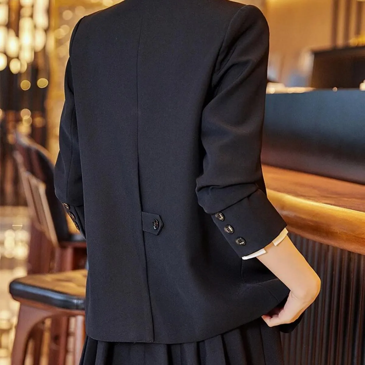Giacca da donna alla moda Giacca da donna Cappotto dritto monopetto a maniche lunghe verde marrone nero femminile