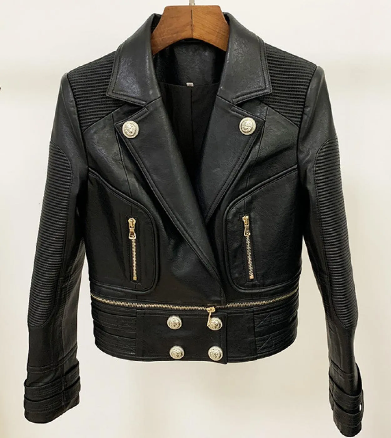 Giacca da moto in pelle PU Donna Autunno Giacche corte da donna Cappotto classico con doppia cerniera Giacche patchwork bianche