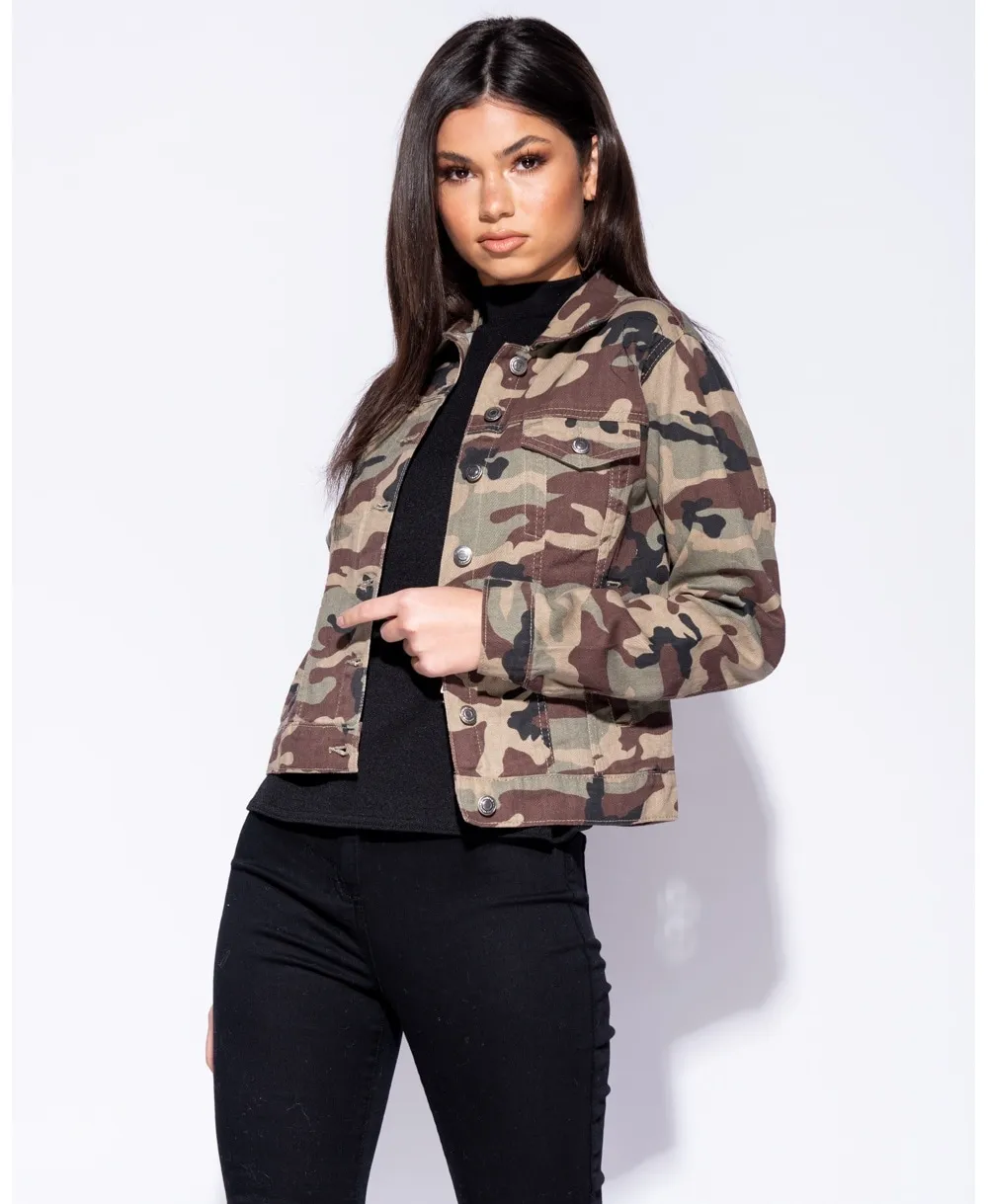 Giacca di jeans GIA029 mimetica