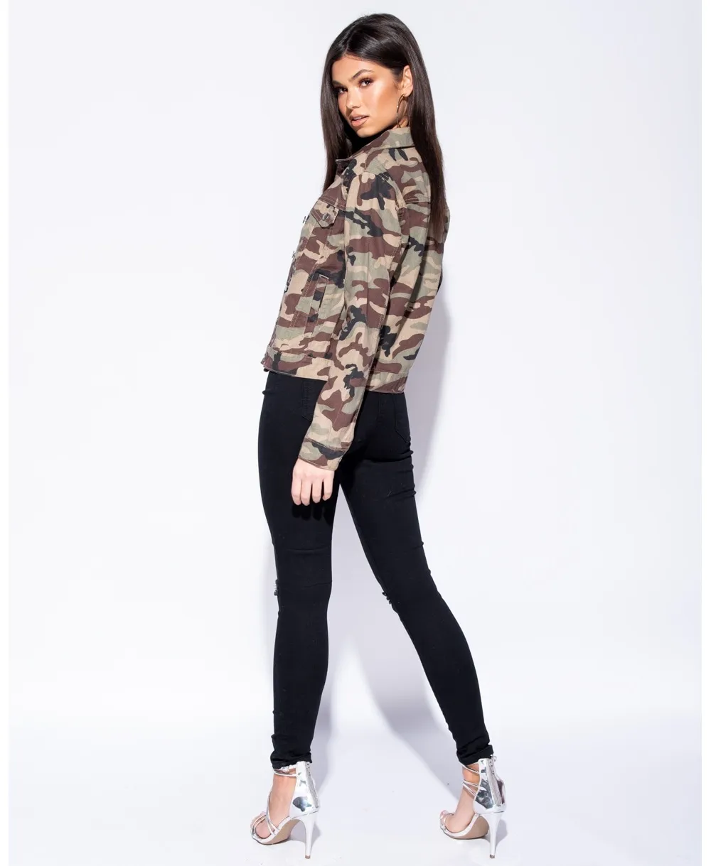 Giacca di jeans GIA029 mimetica