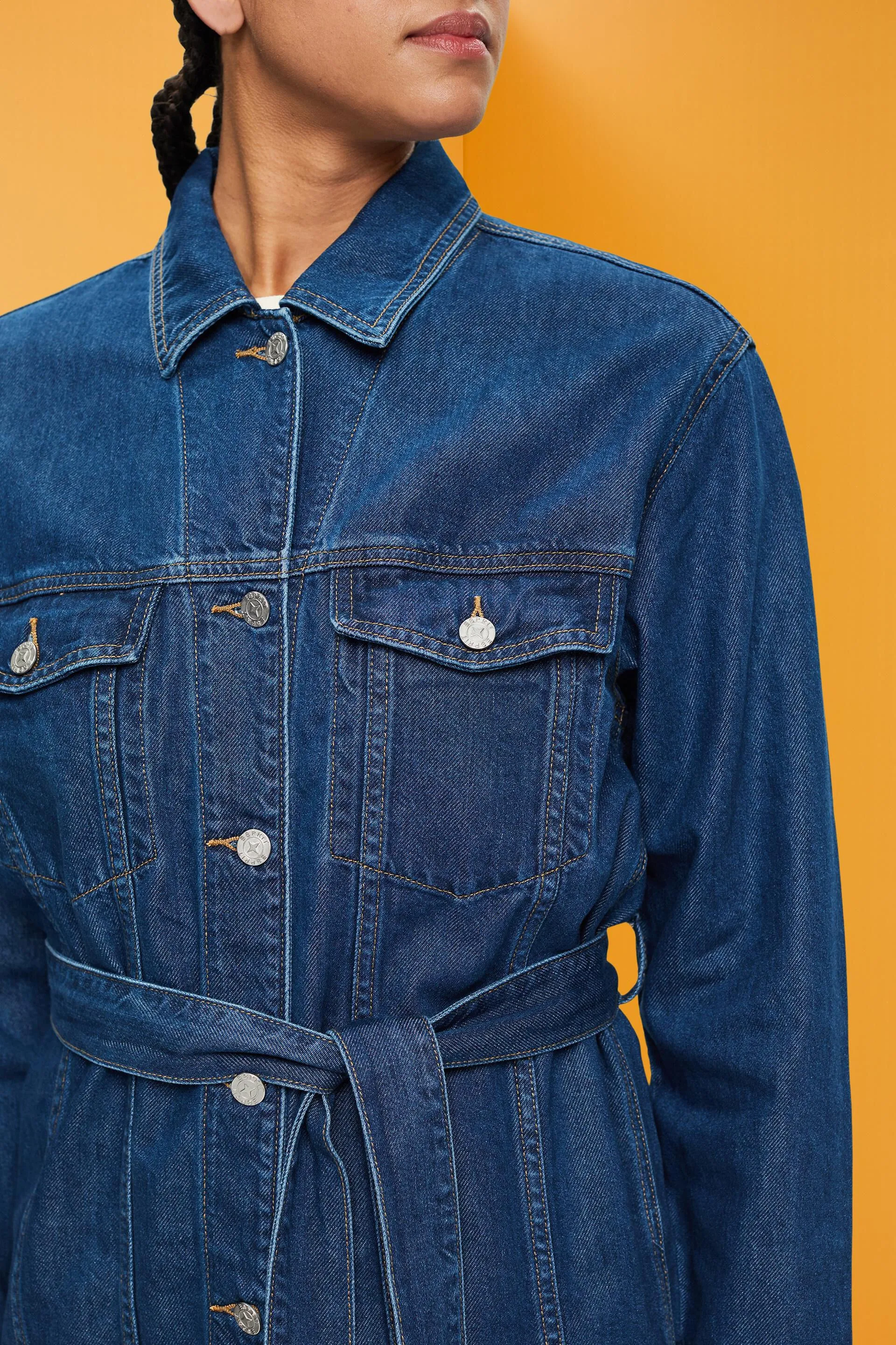 Giacca in denim con cintura da annodare