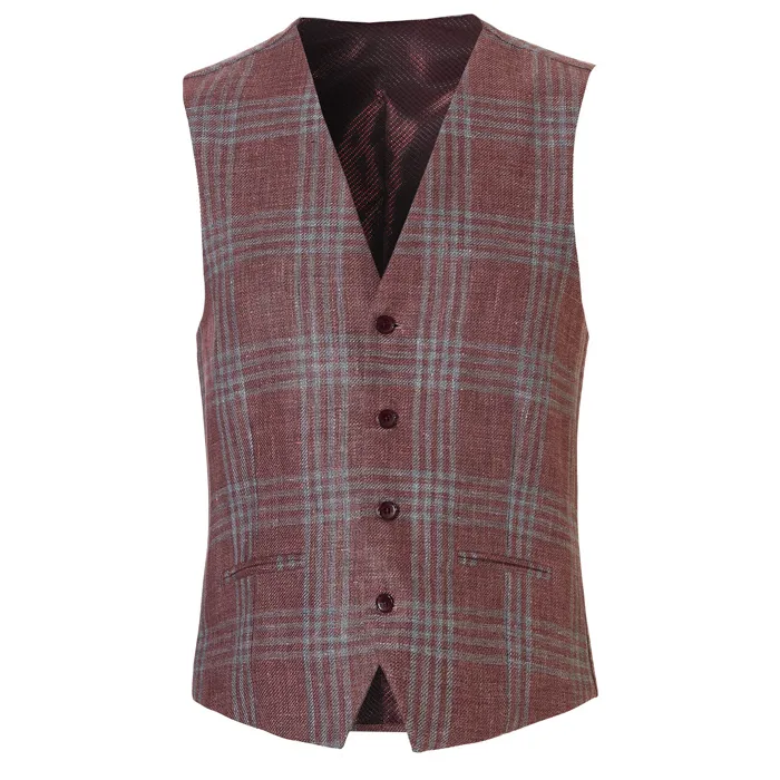 Gilet Henk ter Horst a scacchi Rosso scuro