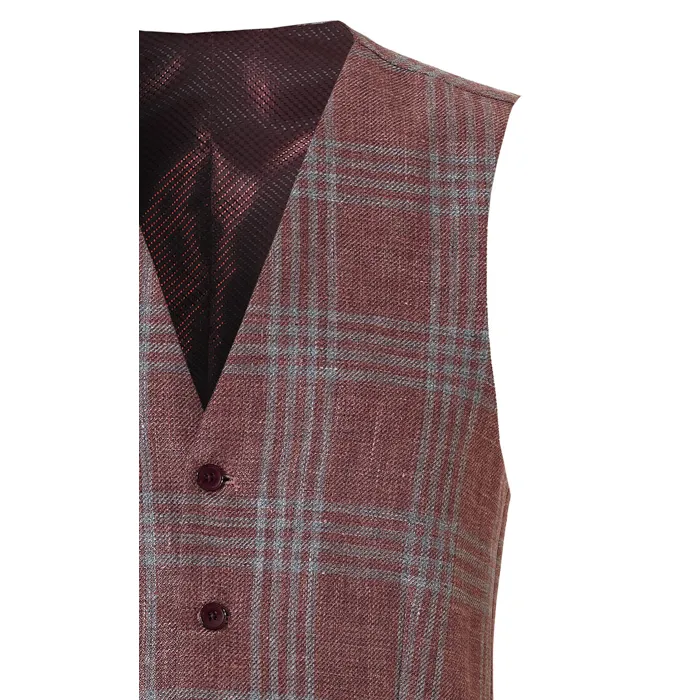 Gilet Henk ter Horst a scacchi Rosso scuro