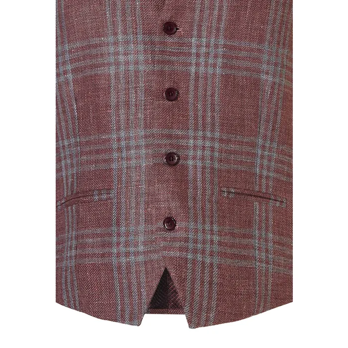 Gilet Henk ter Horst a scacchi Rosso scuro