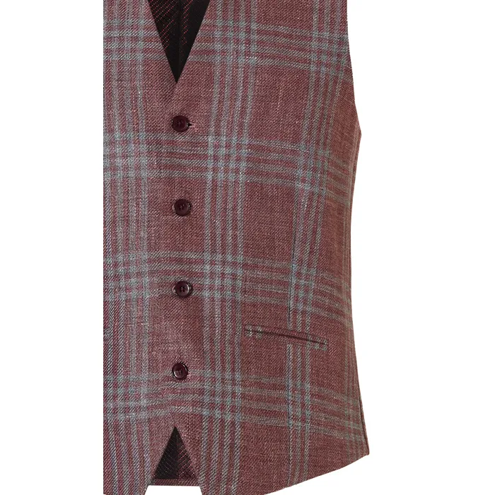 Gilet Henk ter Horst a scacchi Rosso scuro
