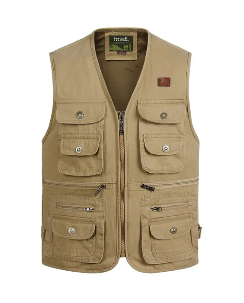 Gilet maschile tattico di grandi dimensioni XL4xl Gilet maschile multitasche senza maniche Gilet fotografo Reporter Summer J