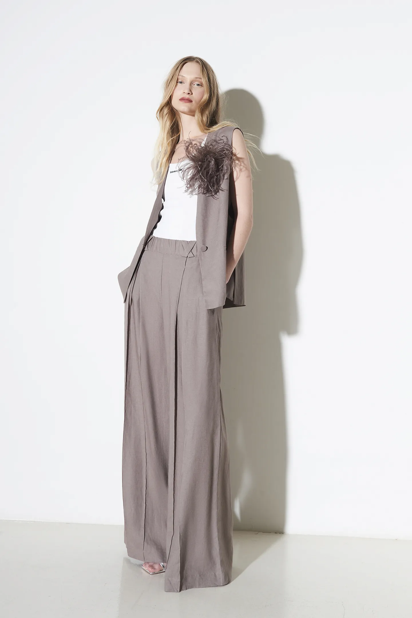 GILET OVER TELA M/LINO TU