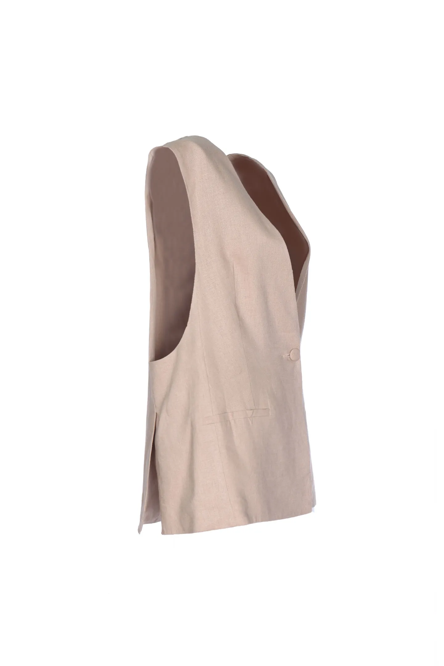 GILET OVER TELA M/LINO TU