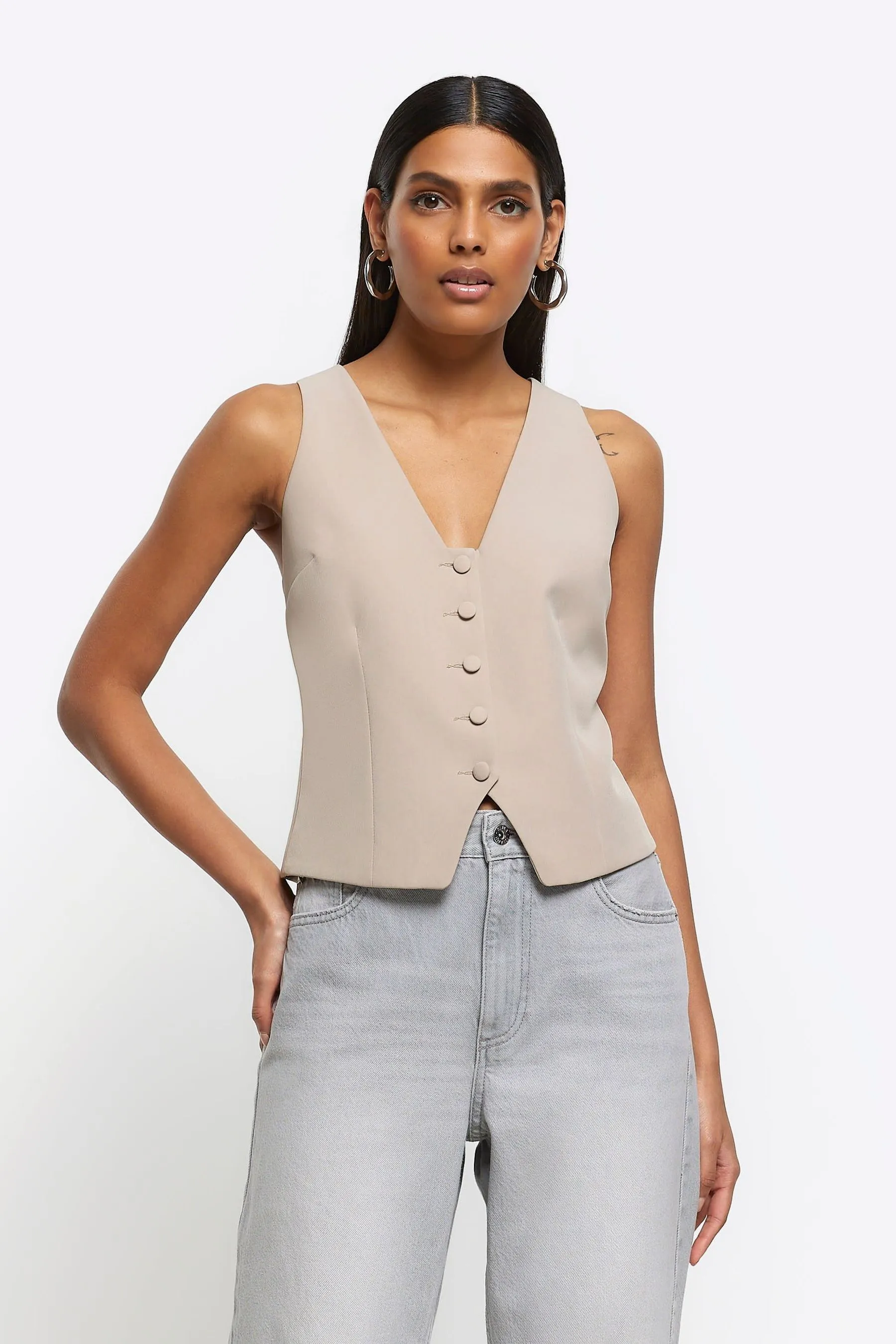 Gilet River Island con bottoni sul davanti