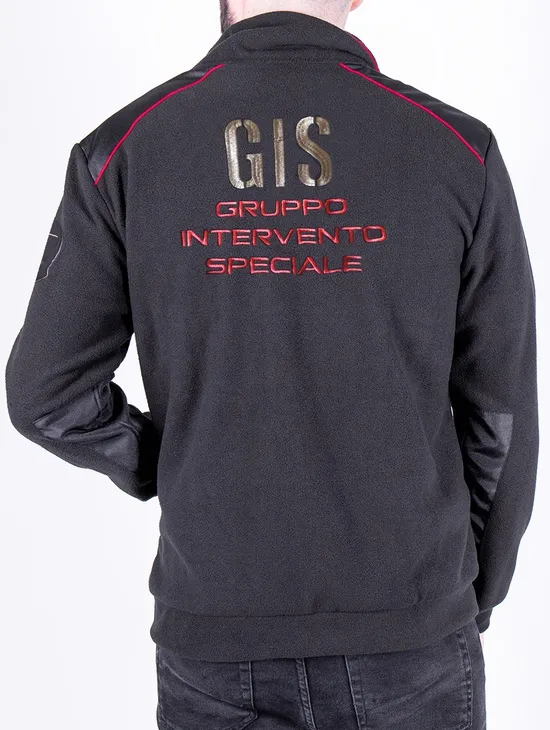 Gis Pile Nero Piping Rosso Con Ricami