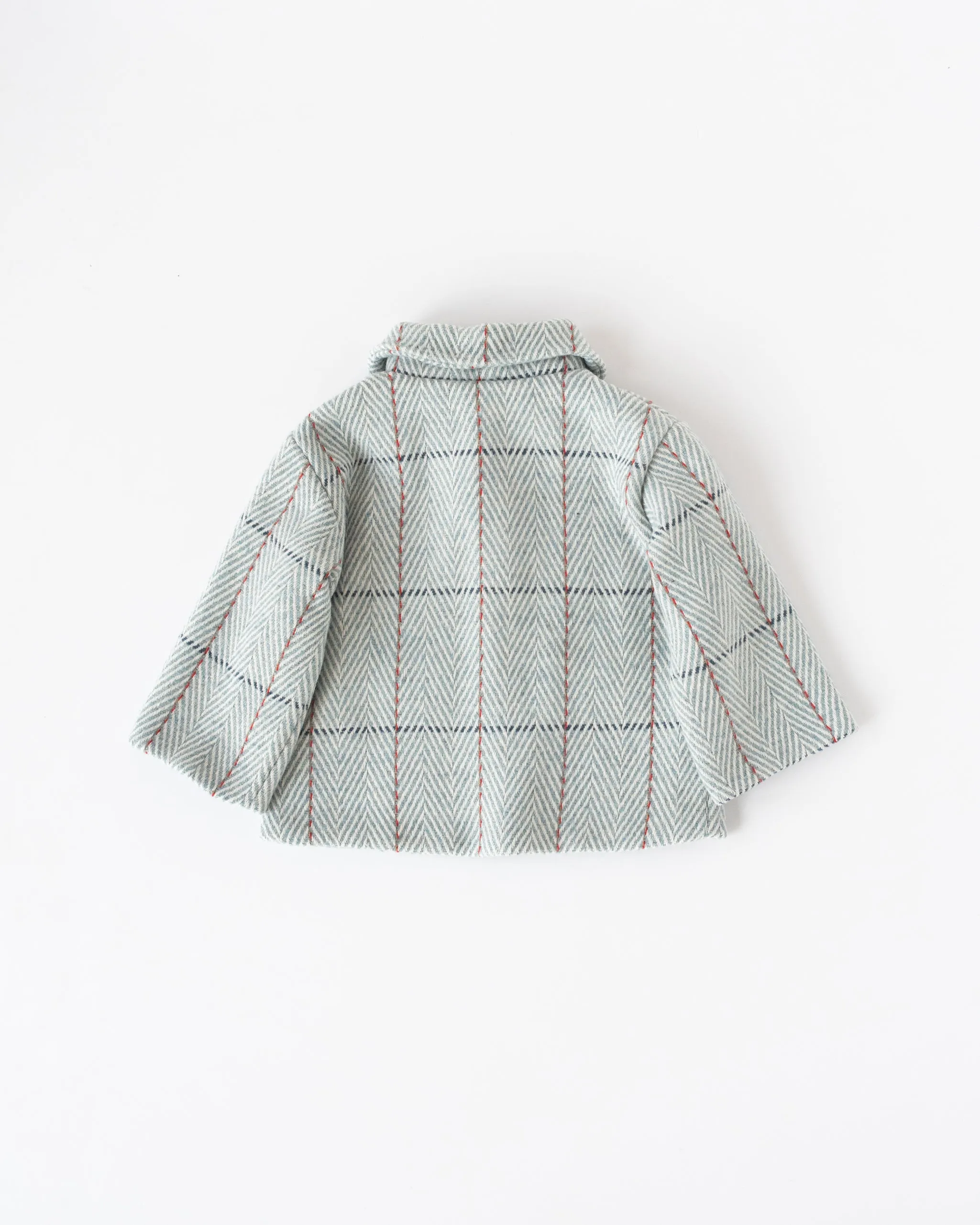 GIULIO CAPPOTTO lana spigato blu