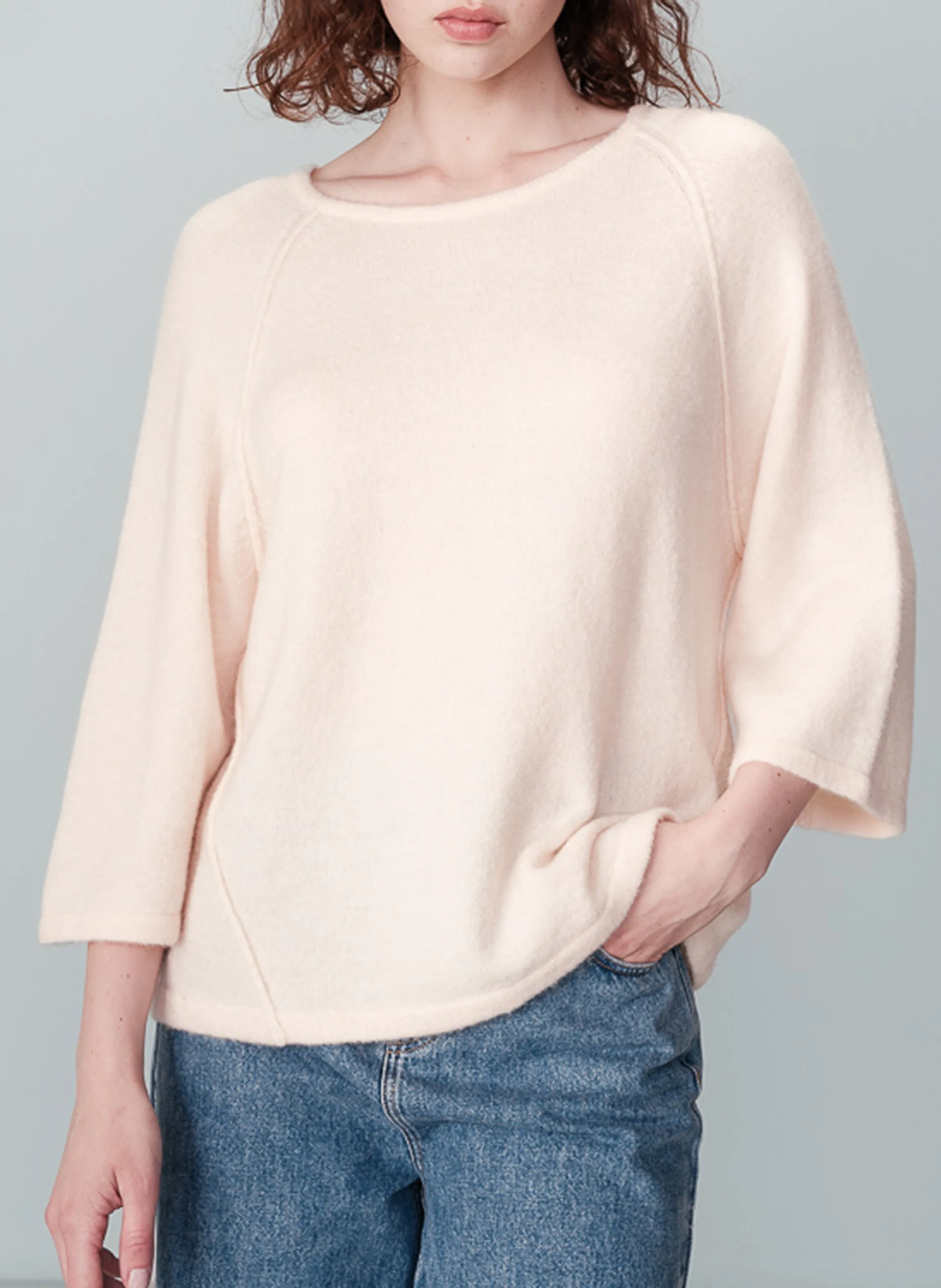  GRACE ET MILA   NANOU - Maglione scollo tondo ampio in maglia | Beige