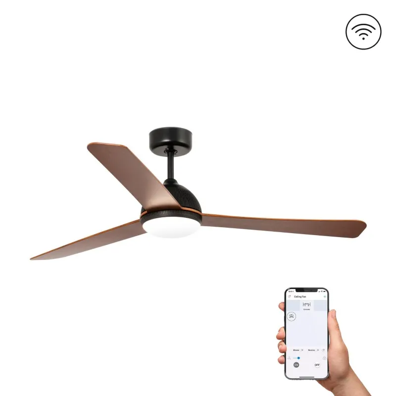 GRID LED Ventilatore da soffito nero con motore DC SMART