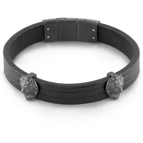 GUESS Bracciale Guess in acciaio e pelle