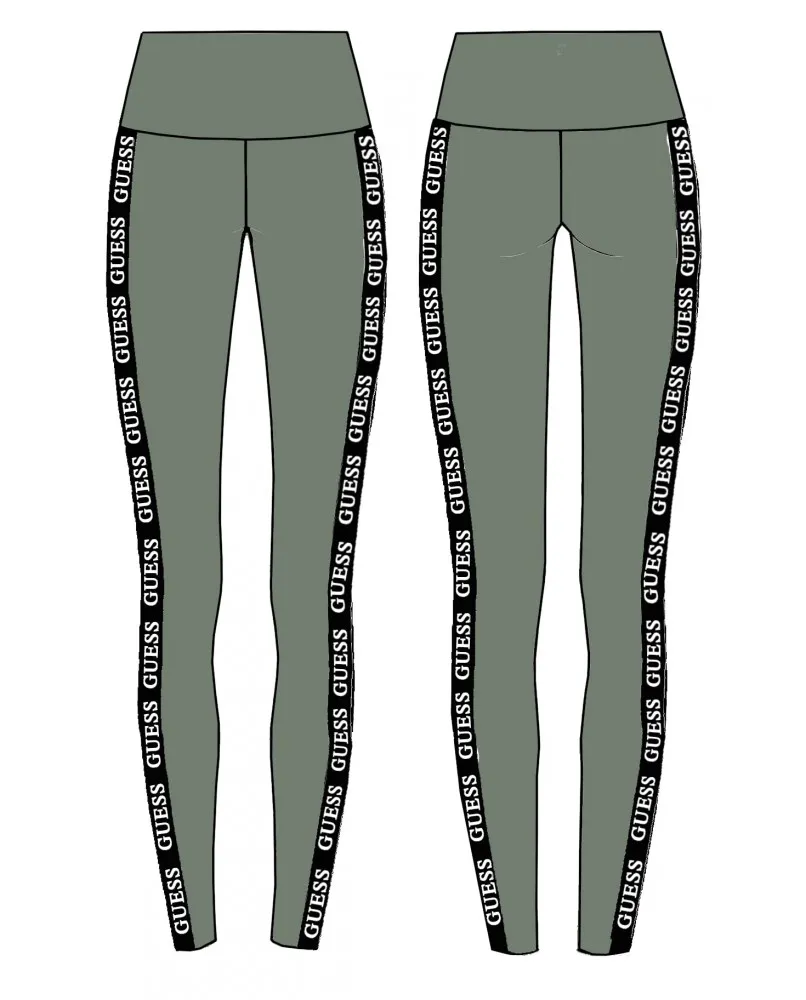 GUESS V2RB19MC03W Leggings Collant Tights elasticizzato verde