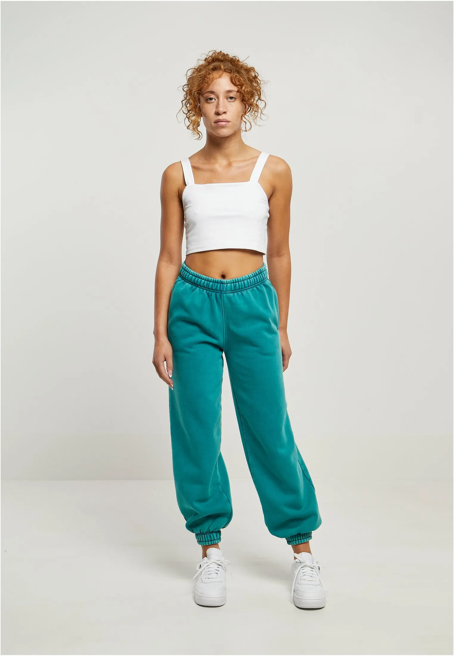 HIGH WAIST STONE WASHED - Pantaloni sportivi