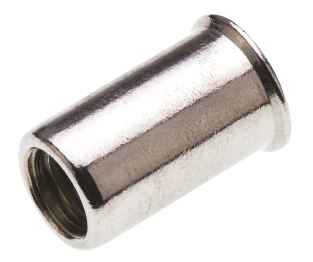 Inserto filettato in Acciaio inox Liscio POP, M5, Ø flangia 7.8mm, Ø foro di fissaggio 7mm