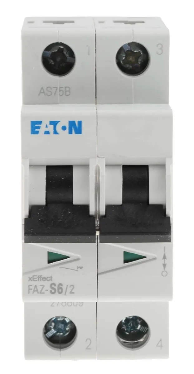 Interruttore magnetotermico Eaton, 2P 6A 10 kA, Tipo S