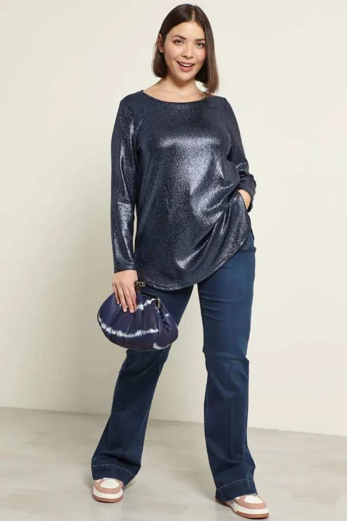 Jeans flare in denim fluido