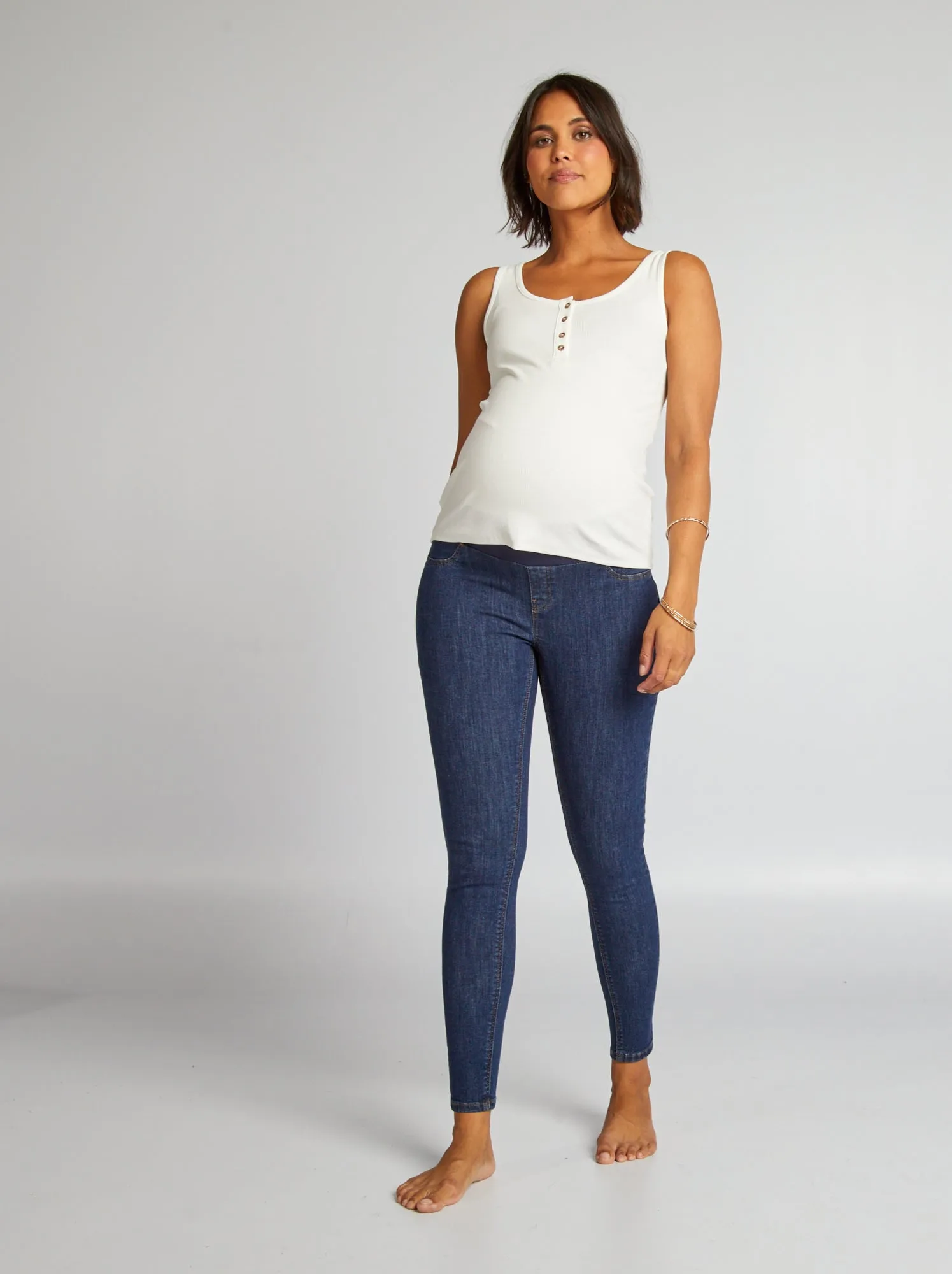 Jeans premaman skinny super stretch - Inizio gravidanza - piccola fascia - BLU