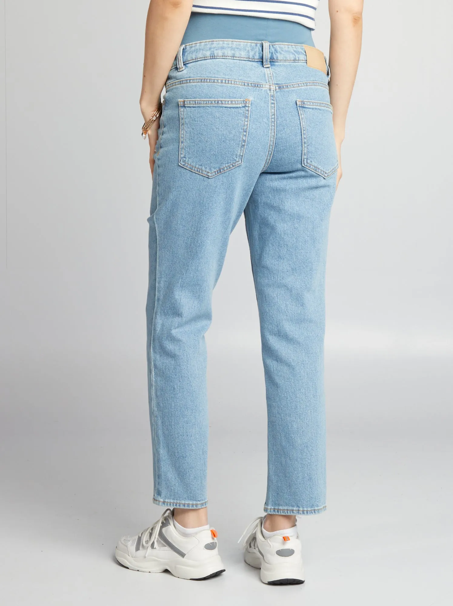 Jeans premaman taglio dritto con fascia - BLU