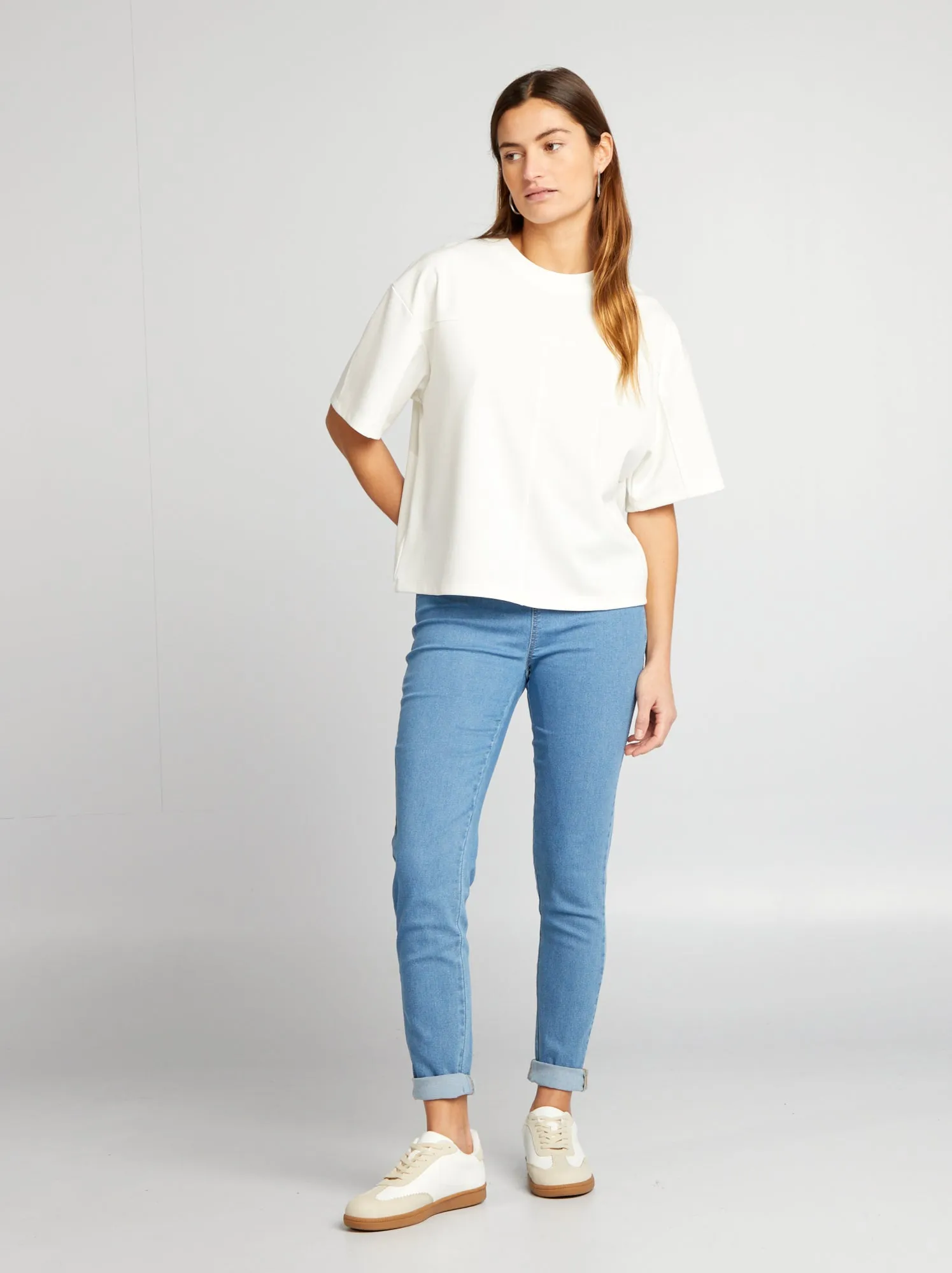 Jeggings a vita alta stretch - BLU