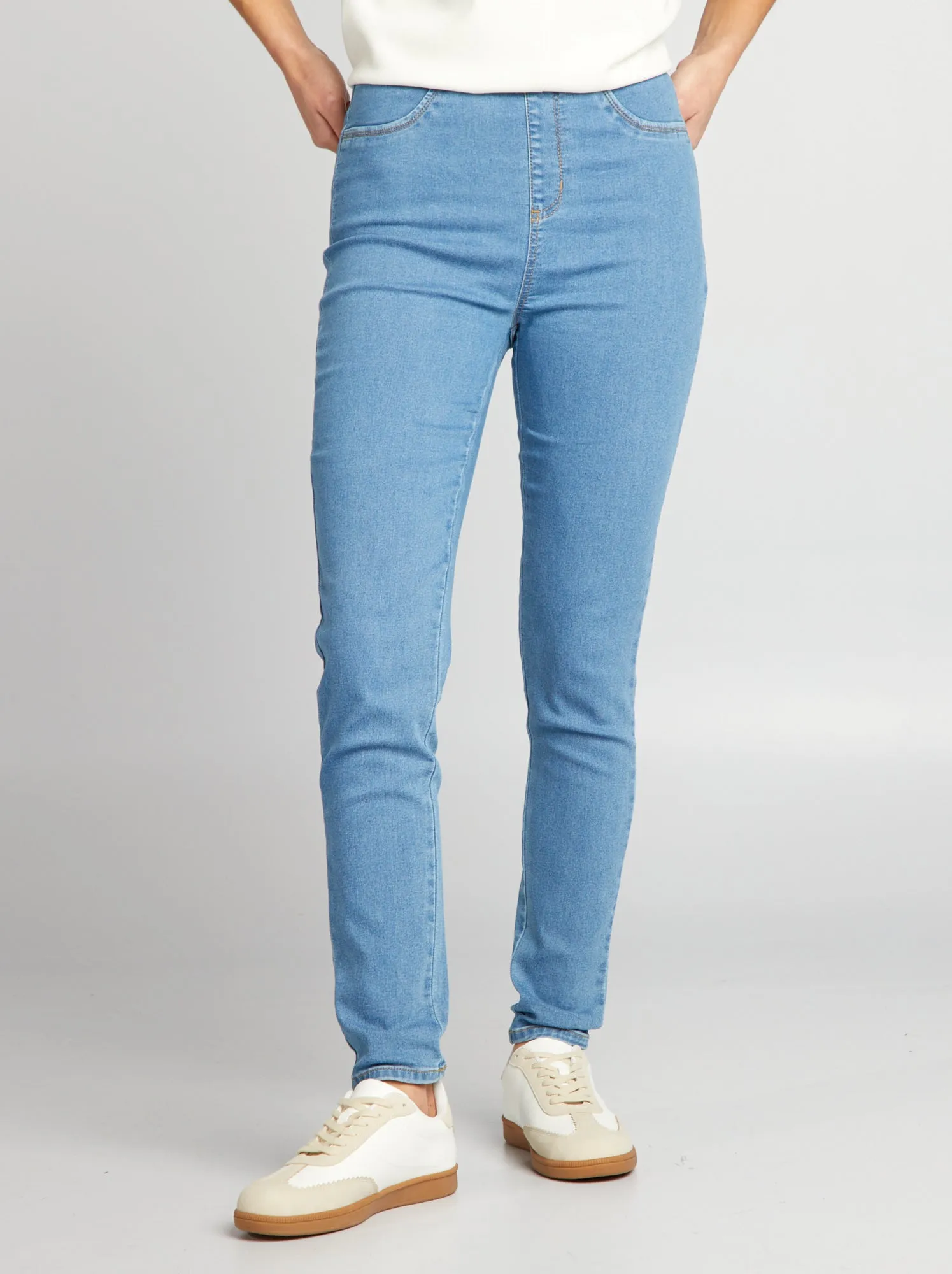 Jeggings a vita alta stretch - BLU