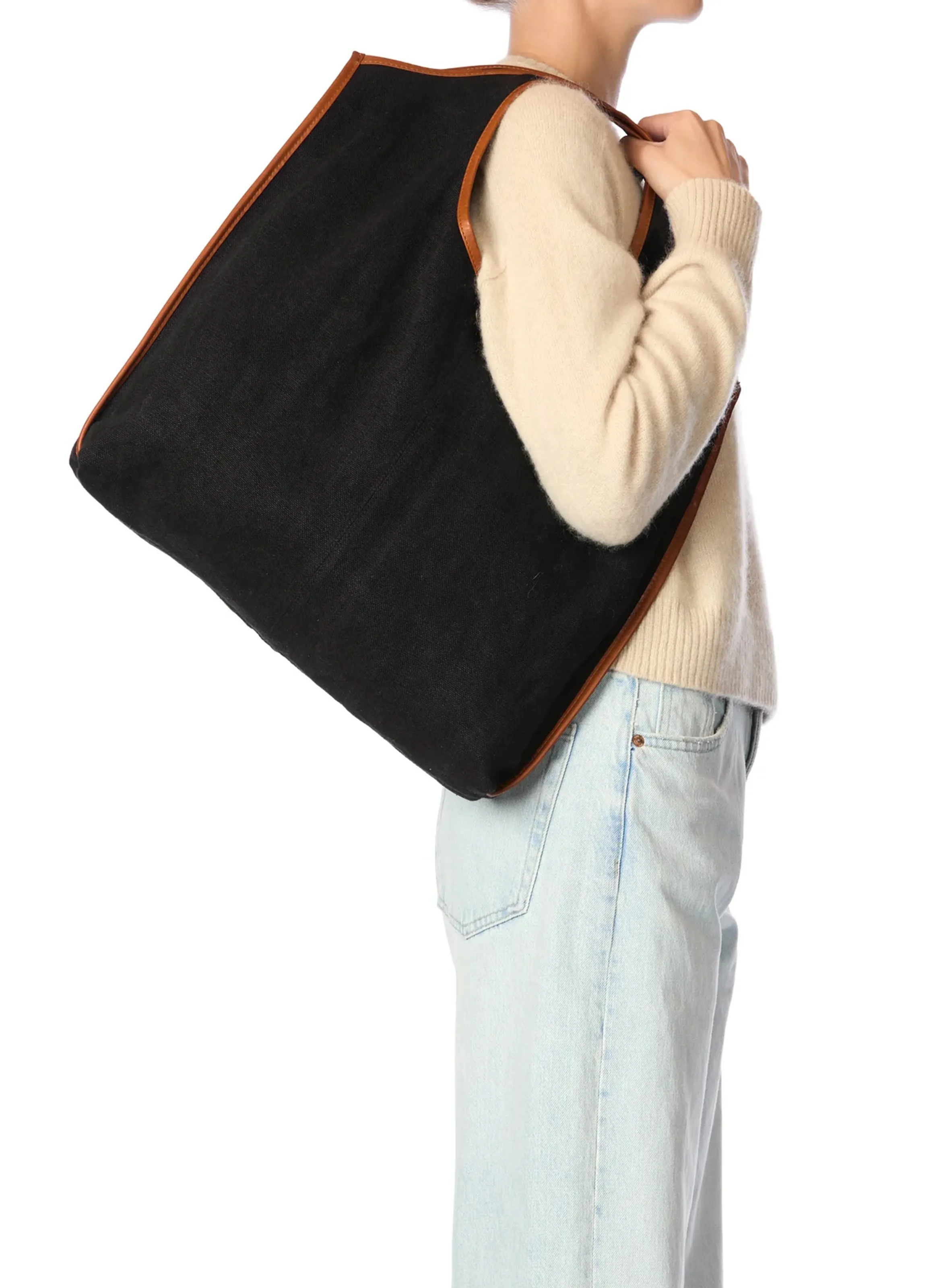  JEROME DREYFUSS   PACO - Shopping bag in misto lino | Nero