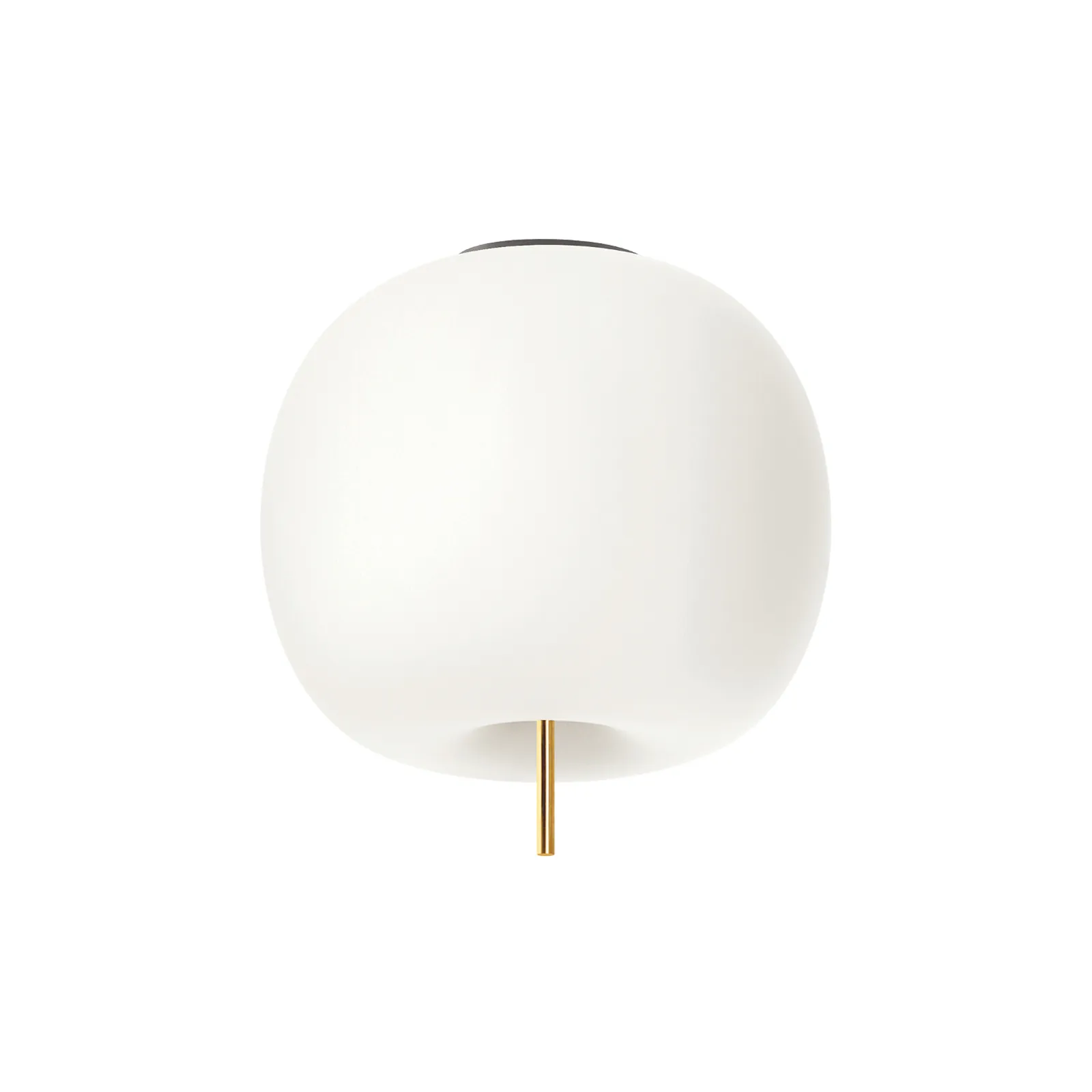 kdln Plafoniera Kushi, color ottone/bianco, Ø 33 cm, vetro