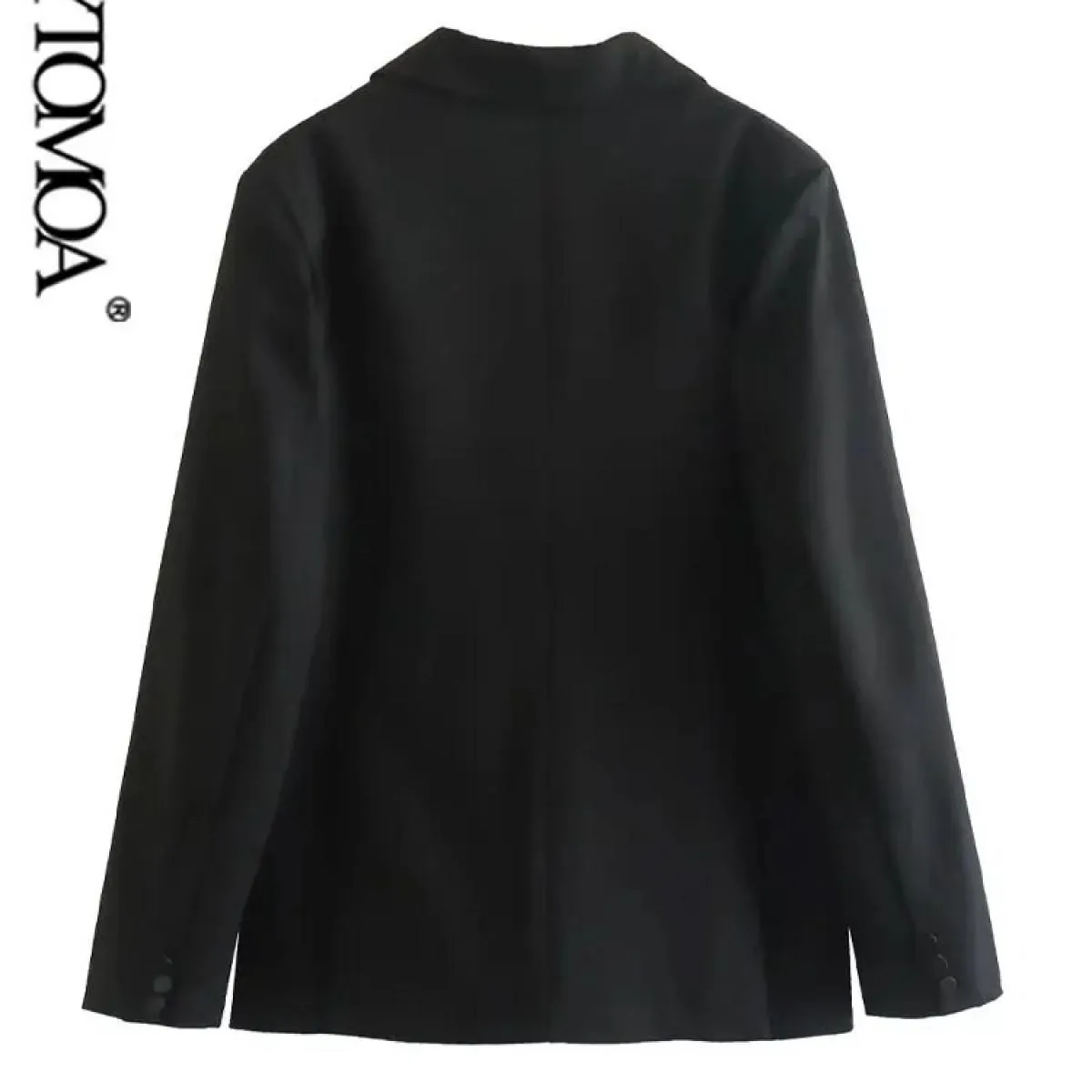 Kpytomoa Moda Donna Patchwork Abbigliamento da ufficio Blazer Cappotto Vintage Manica lunga Tasche a filetto Capispalla femminil
