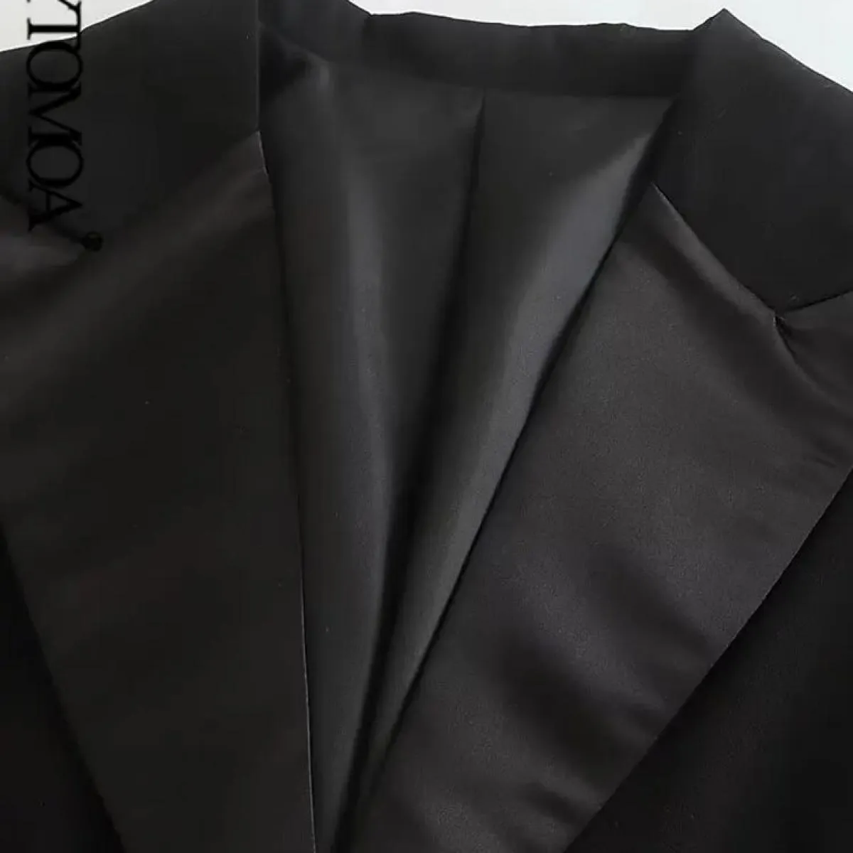 Kpytomoa Moda Donna Patchwork Abbigliamento da ufficio Blazer Cappotto Vintage Manica lunga Tasche a filetto Capispalla femminil
