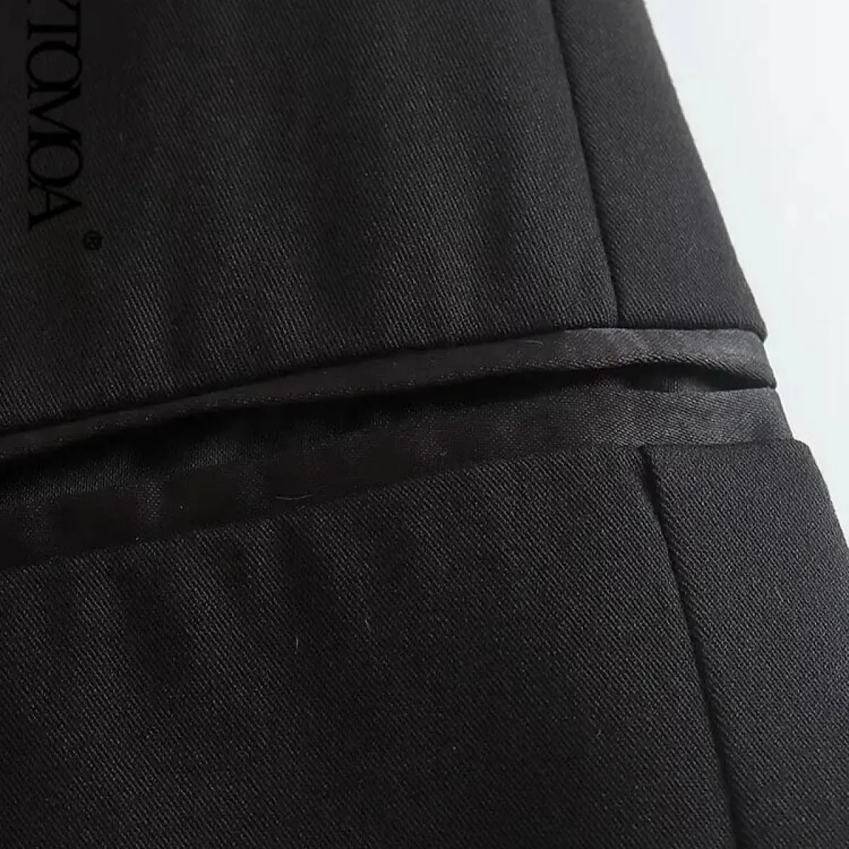 Kpytomoa Moda Donna Patchwork Abbigliamento da ufficio Blazer Cappotto Vintage Manica lunga Tasche a filetto Capispalla femminil