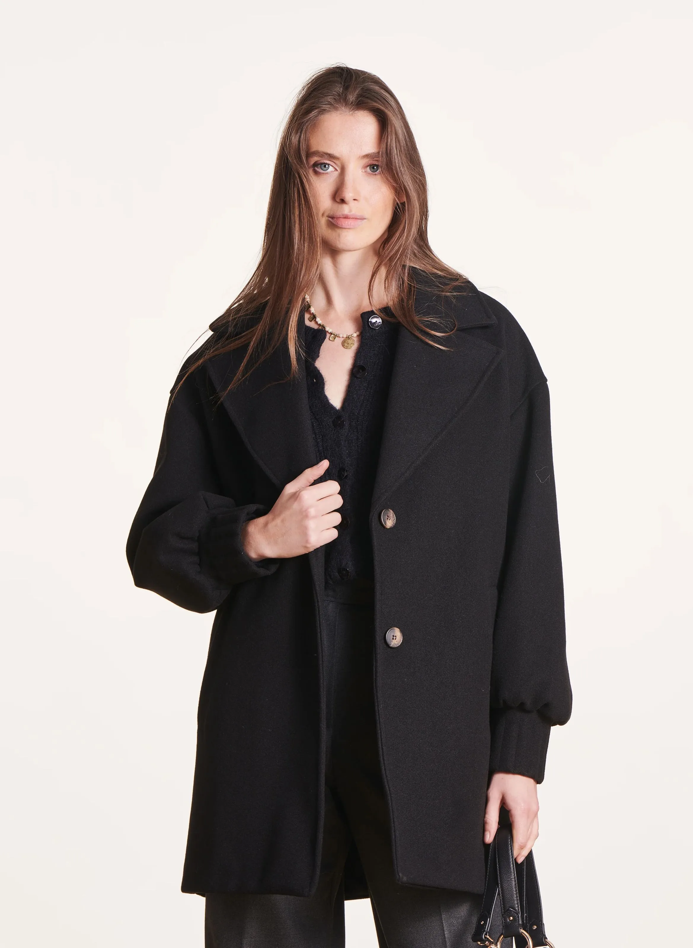  LA FEE MARABOUTEE   Cappotto collo tailleur | Nero