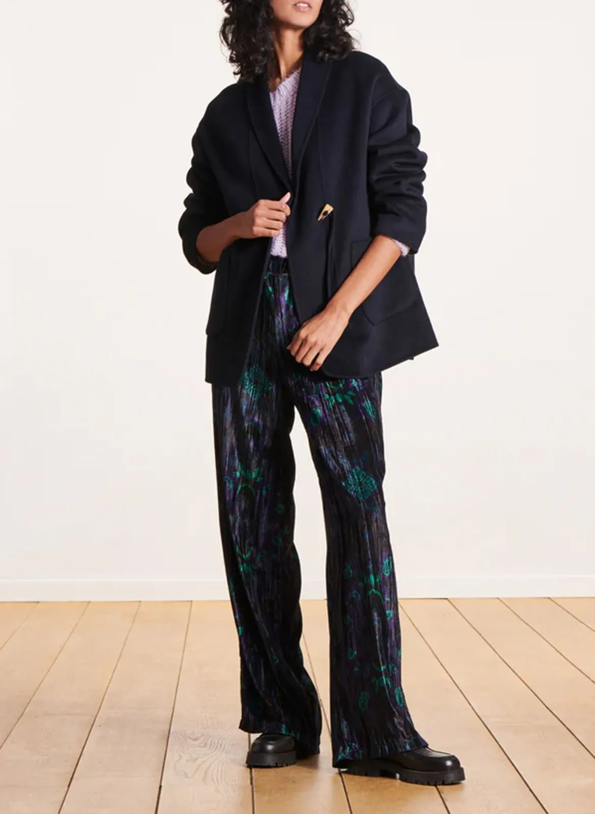  LA FEE MARABOUTEE   Cappotto corto in lana mélange | Blu
