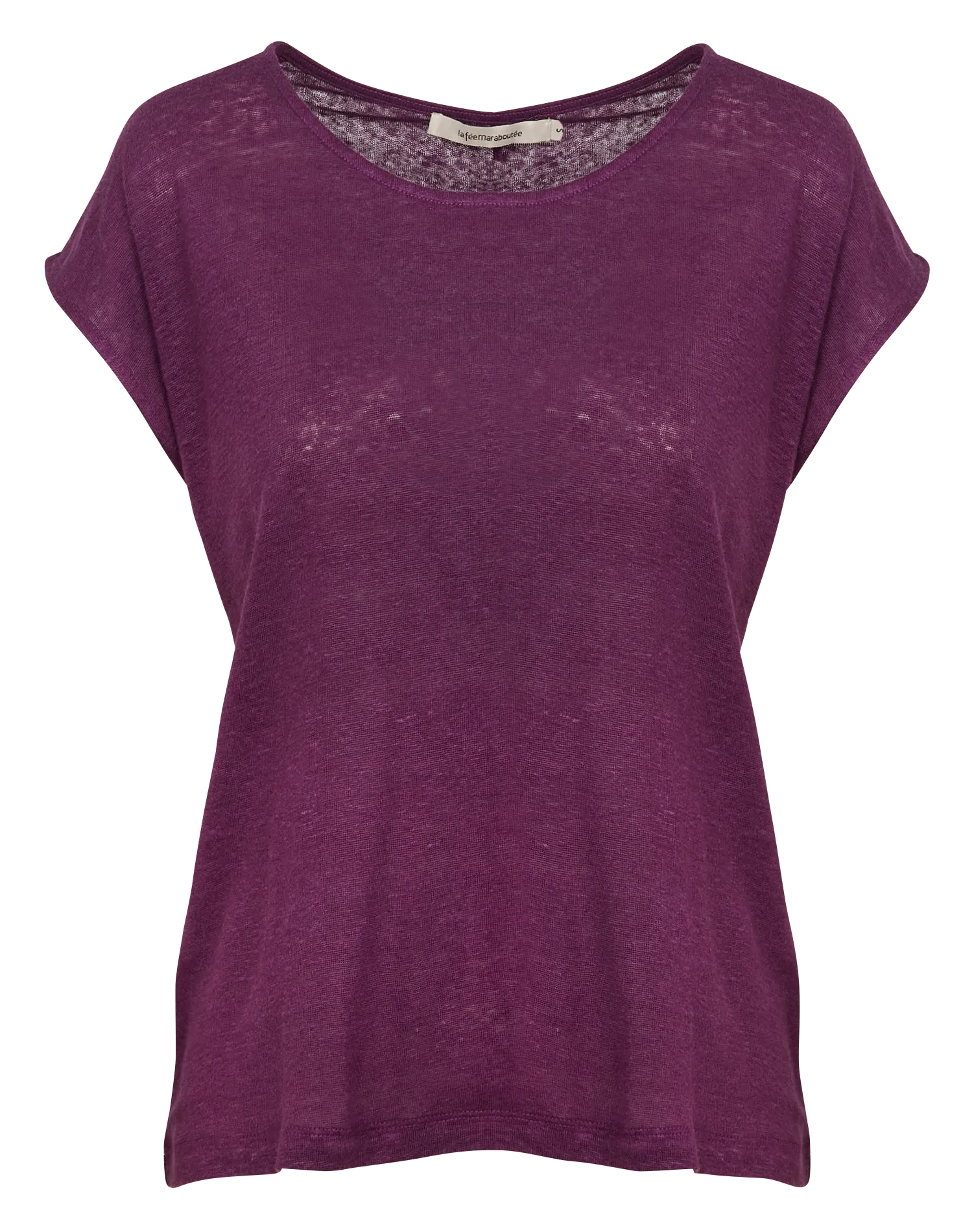  LA FEE MARABOUTEE   T-shirt dritta screziata in lino | Viola