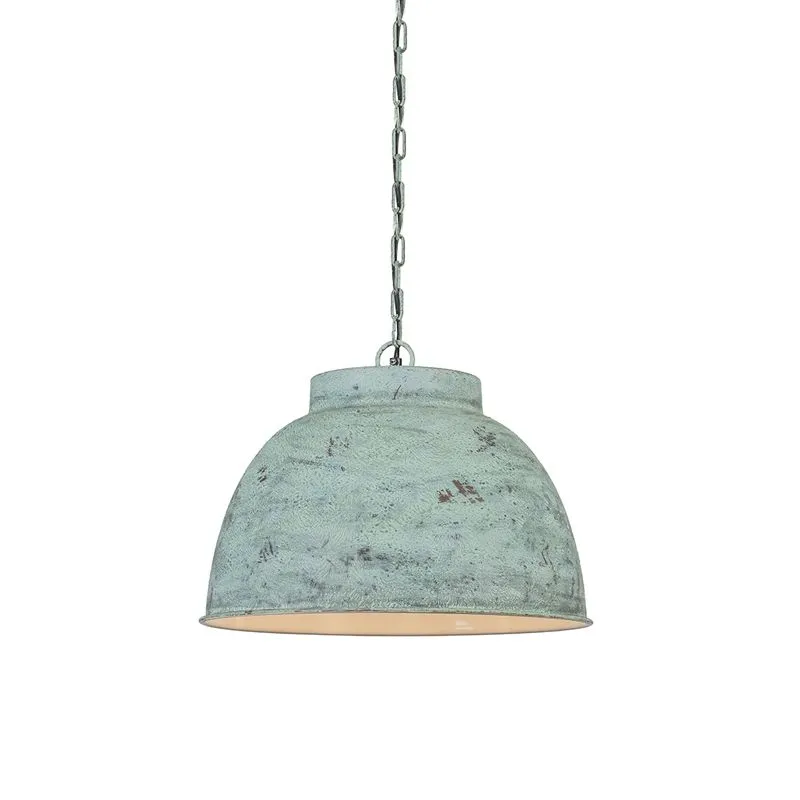 Lampada a sospensione 'Vintage L' rustica verde/metallo - adatta per LED / interna